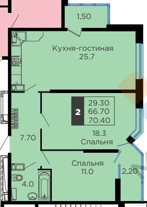2-комнатная квартира — фото 2