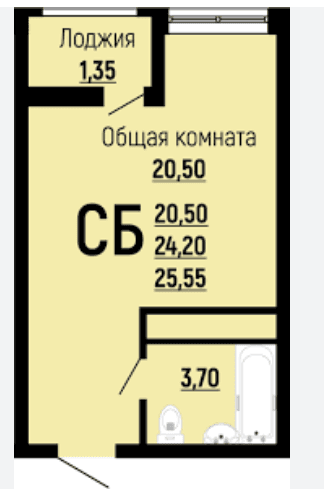 Квартира-студия — фото 2