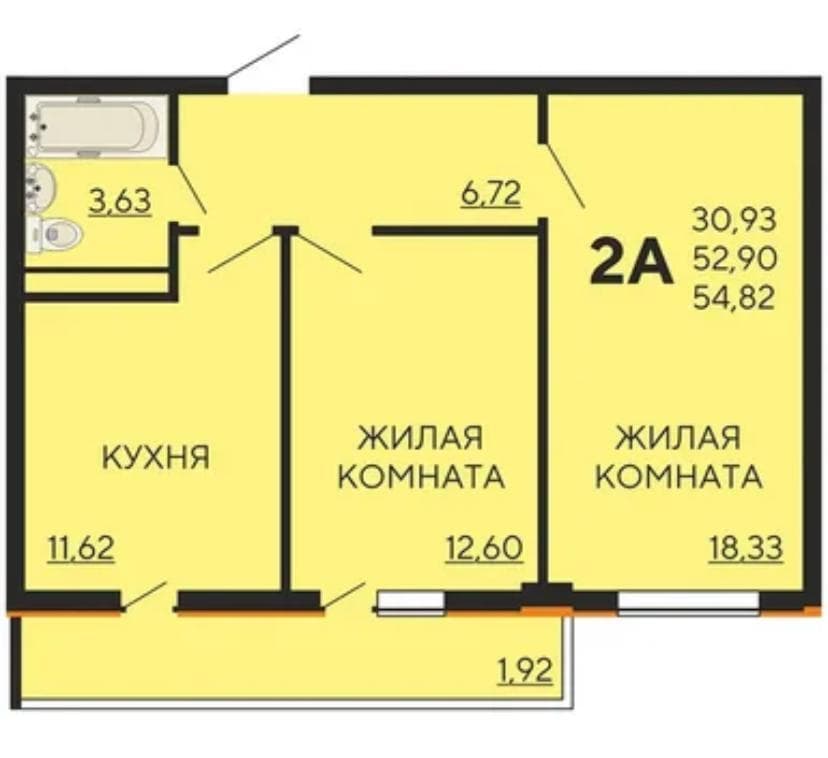 2-комнатная квартира — фото 2